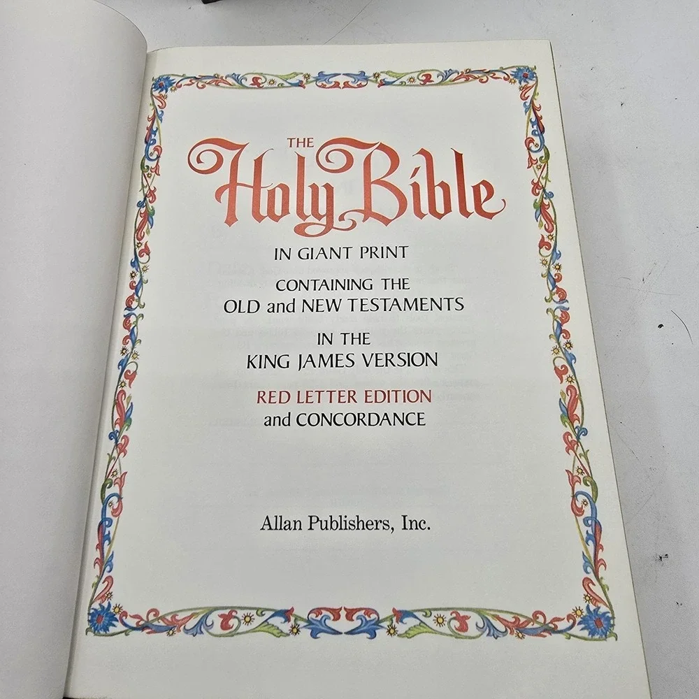 Holy Bible Giant‎ Print KJV Red Letter Edition Concordance Allan Publishers 1975